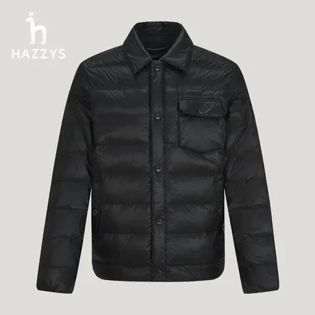 【商场同款】Hazzys哈吉斯冬季新款男士轻薄鹅绒保暖羽绒服外套潮图片