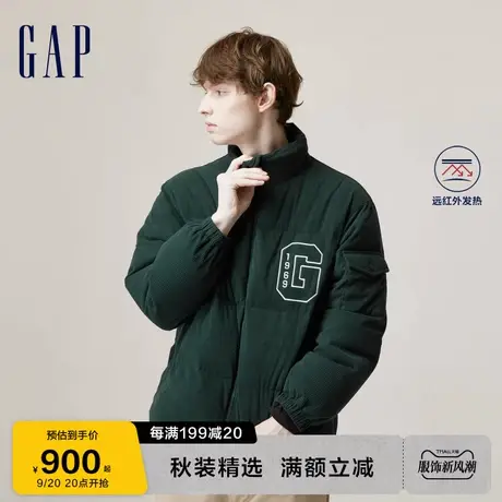 【双11预售】Gap男女装冬季2023款LOGO高领鸭绒轻盈羽绒服720815商品大图