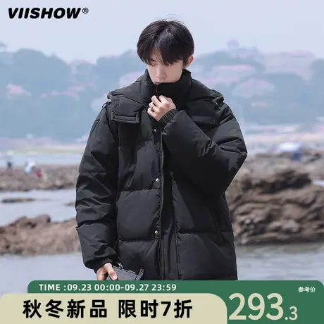 VIISHOW羽绒棉服男连帽冬季2023新款美式潮牌加厚棉袄男生外套图片