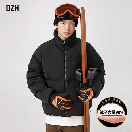 男士黑色运动滑雪羽绒服男冬季2023年新款美式加厚面包服羽绒外套图片