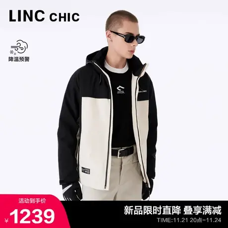 LINC金羽杰短款轻薄羽绒服男2023新款机能感冲锋衣外套N23801091图片