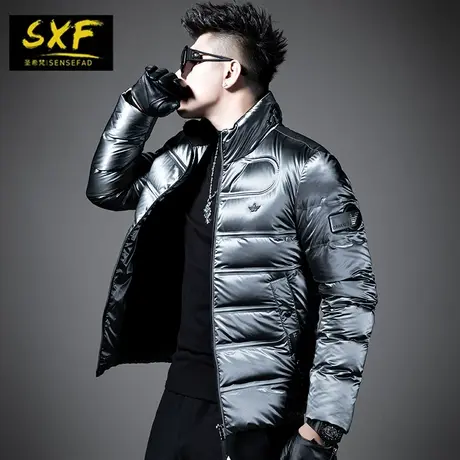SXF圣希梵轻薄羽绒服男 2023新款冬装外套修身立领简约男士羽绒衣图片