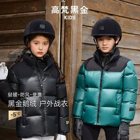 【高梵黑金鹅绒服】儿童3.0新款2023加厚羽绒服小火山亲子装外套图片