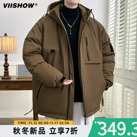 VIISHOW工装羽绒服男士冬季2023新款保暖面包服加厚外套鸭绒轻薄图片