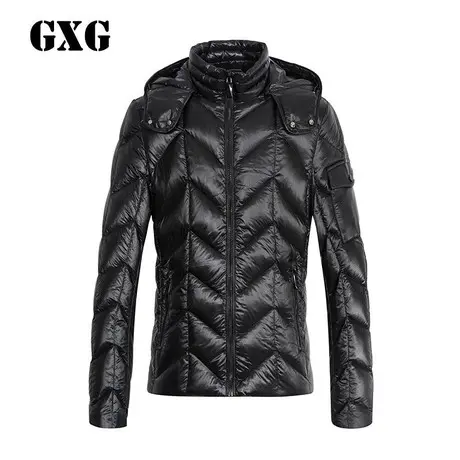 GXG男装羽绒服 冬季热卖韩版时尚修身黑色羽绒服外套男54211295图片